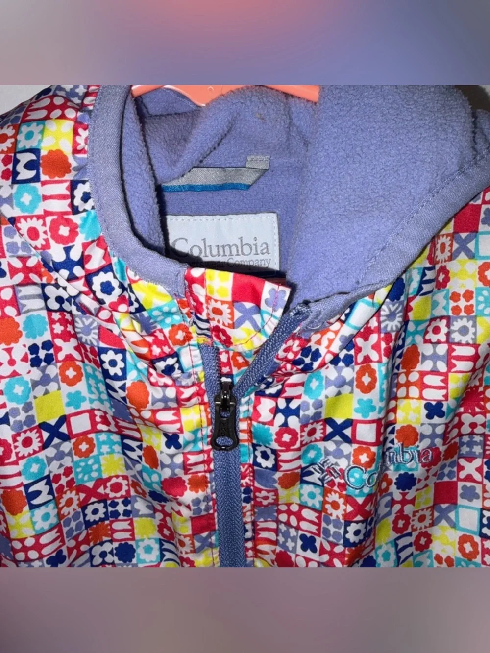 Columbia Kids Multicolor Quilted Puffer Jacket with Hood 2T
